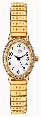 Limit Classic Crystal Quartz (20mm) Mother-of-Pearl Dial / Gold PVD Stainless Steel Expanding Bracelet 6030