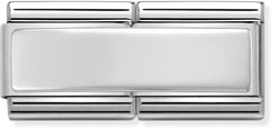 Nomination Classic DOUBLE ENGRAVED Steel And Silver Sterling Silver CUSTOM Smooth Plate Charm 330710/01 - alternate view 2