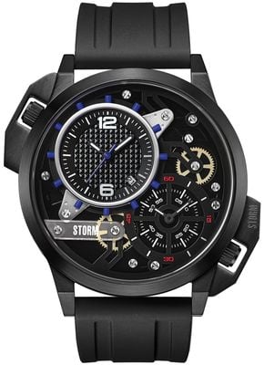STORM Men's Dualaton Rubber Slate Blue (47mm) Black Dial / Black Rubber Strap 47540/SL/B