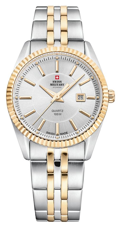 Swiss Military by Chrono SM34066.05 Silver Dial Two Tone Watch