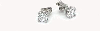Clarks Diamonds Lab Grown Diamond Earrings 18ctW/G Certiified 1ctTotal Round J75607