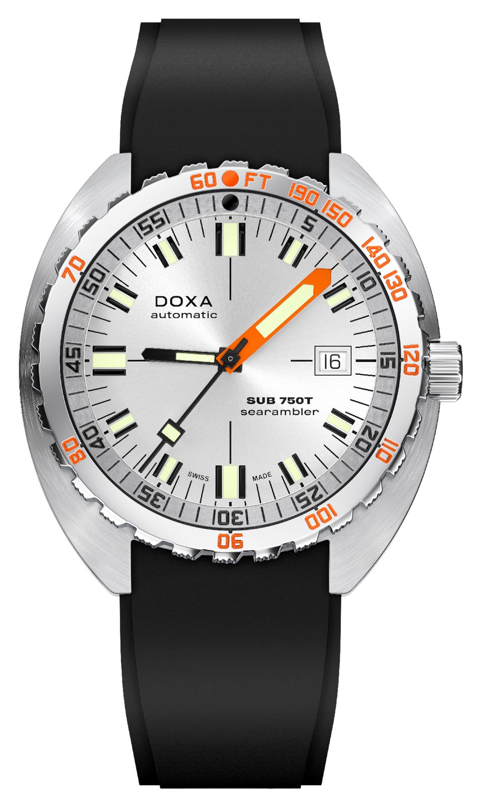 DOXA 825.10.021.20 SUB 750T Searambler (45mm) Silver Sunray Watch