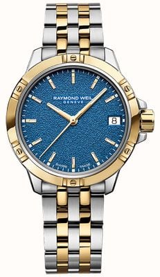 Raymond Weil Tango Classic Quartz (30mm) Blue Frosted Dial / Two-Tone Stainless Steel Bracelet 5960-STP-50061