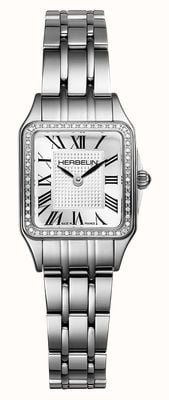 Herbelin Luna Mini Diamond Quartz (18.6mm) Silver Guilloché Dial / Stainless Steel Bracelet 17407B54Y08