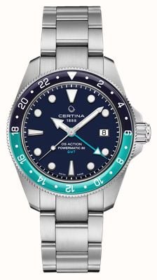 Certina DS Action GMT Powermatic 80 (41mm) Deep-Blue Dial / Stainless Steel Bracelet C0329291104101