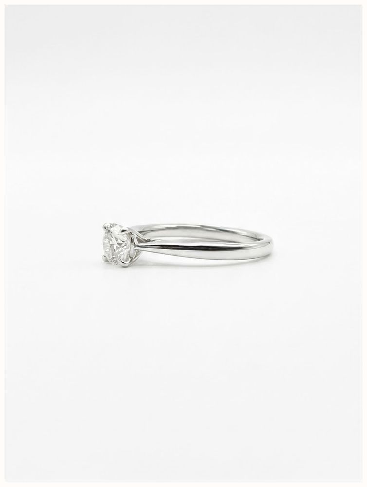 0.46ct Round Brilliant Natural Diamond Platinum Solitaire Ring J37822 - alternate view 2