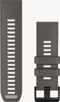 Garmin QuickFit Bands (26mm) Pebble Grey/Silver Grey Silicone with Black Hardware - Strap Only 010-14510-00