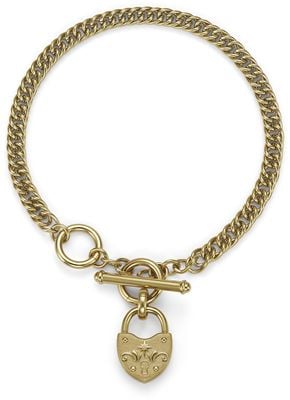 Olivia Burton Lock Heart Gold Plated Toggle Bracelet 24100632