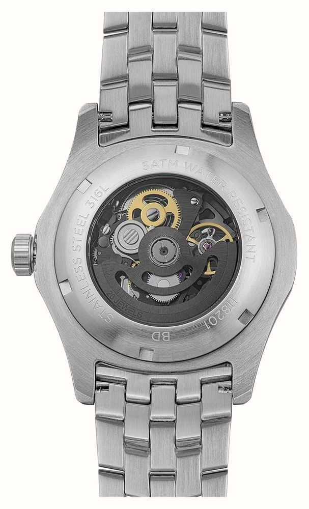 Ingersoll THE WHISTLE Automatic (43mm) Black Skeleton Dial / Stainless Steel Bracelet I18201 - alternate view 4