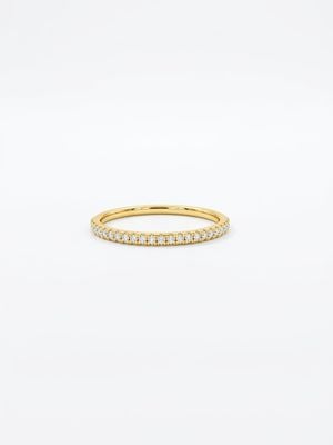 0.10ct Round Brilliant Natural Diamond 18ct Yellow Gold Half Eternity Ring SR3686YG