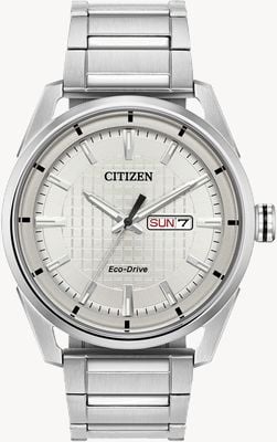 Citizen Men's Eco-Drive Solar Powered Stainless Steel Bracelet Watch AW0080-57A