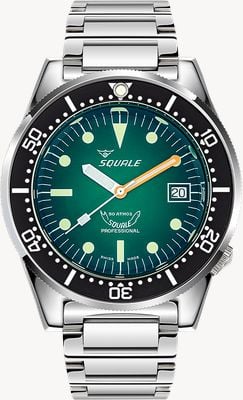 Squale 1521 Green Ray (42mm) Green Dial / Stainless Steel Bracelet Watch 1521PROFGR.SQ20L