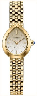 Citizen L Rainell Eco-Drive (20mm) White & Gold Dial / Gold PVD Stainless Steel Bracelet EX1552-59A