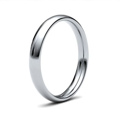 James Moore Wedding Rings | 18ct White Gold | 2.5mm | Medium | Traditional Court | AG_2.5LMC-18W