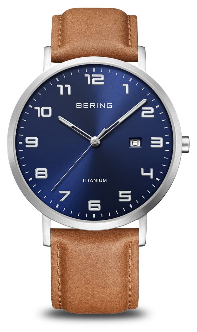 Bering 18640-567 Titanium | Blue Sunray Dial With Date Watch