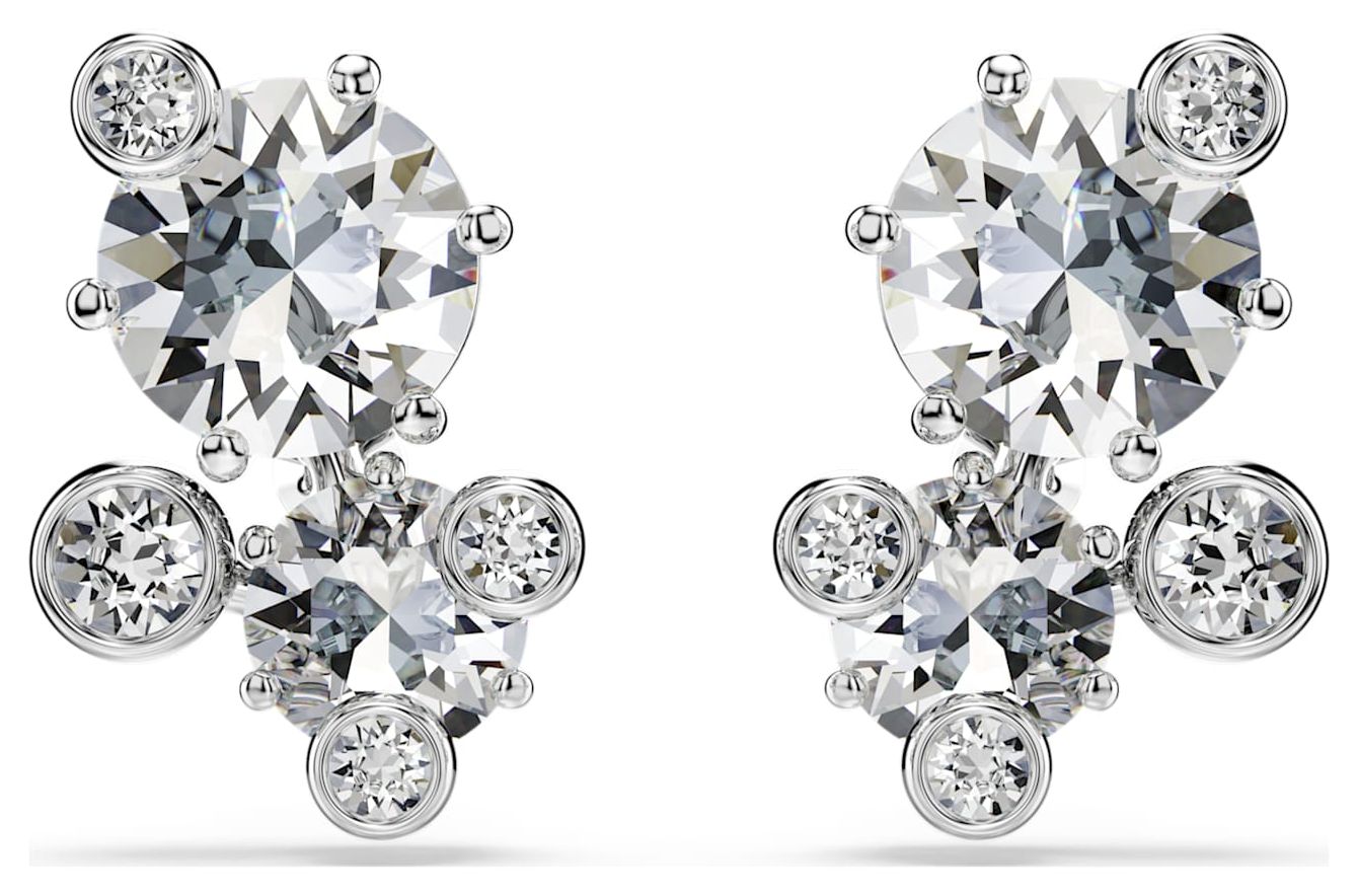 Swarovski 5732253 Constella Stud Earrings, Round Cut, White Jewellery