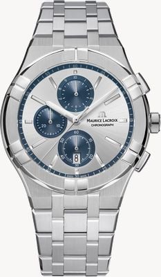 Maurice Lacroix Aikon Quartz Chronograph (42mm) Grey Sunray Dial / Stainless Steel Bracelet AI1118-SS002-230-1