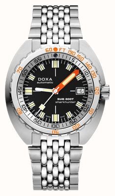DOXA SUB 300T Sharkhunter (42.5mm) Black Iconic Dial / Stainless Steel Rice-Grain Bracelet 840.10.101.10