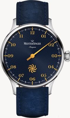 MeisterSinger Pangaea Automatic (40mm) Deep Blue Fermata Dial / Dark Blue Leather Strap PDS917G-SF04