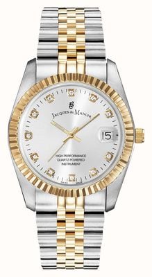 Jacques Du Manoir Inspiration Crystal (36mm) Silver Dial / Two-Tone Stainless Steel Bracelet NRO.07
