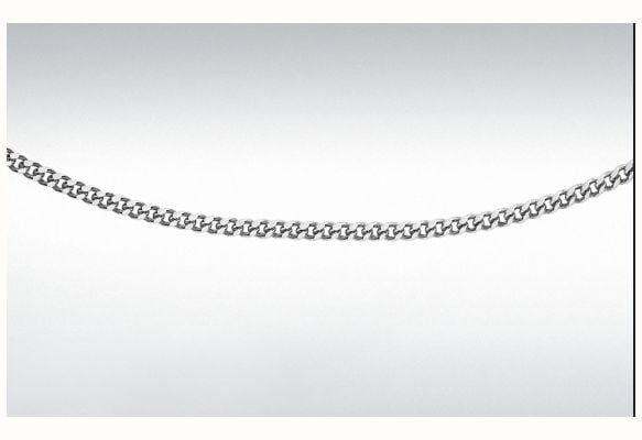 IBB 9ct White Gold 20 Diamond Cut Curb Chain 41cm/16" 5.13.0023