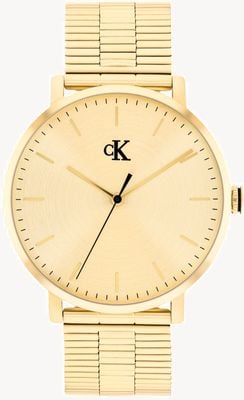 Calvin Klein CK REAL Three-Hand Quartz (42mm) Gold Dial / Gold PVD Stainless Steel Bracelet 25200549