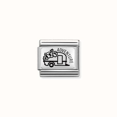 Nomination Composable Classic PLATES Steel And Silver 925 Adventure Caravan Flowers 330111/25
