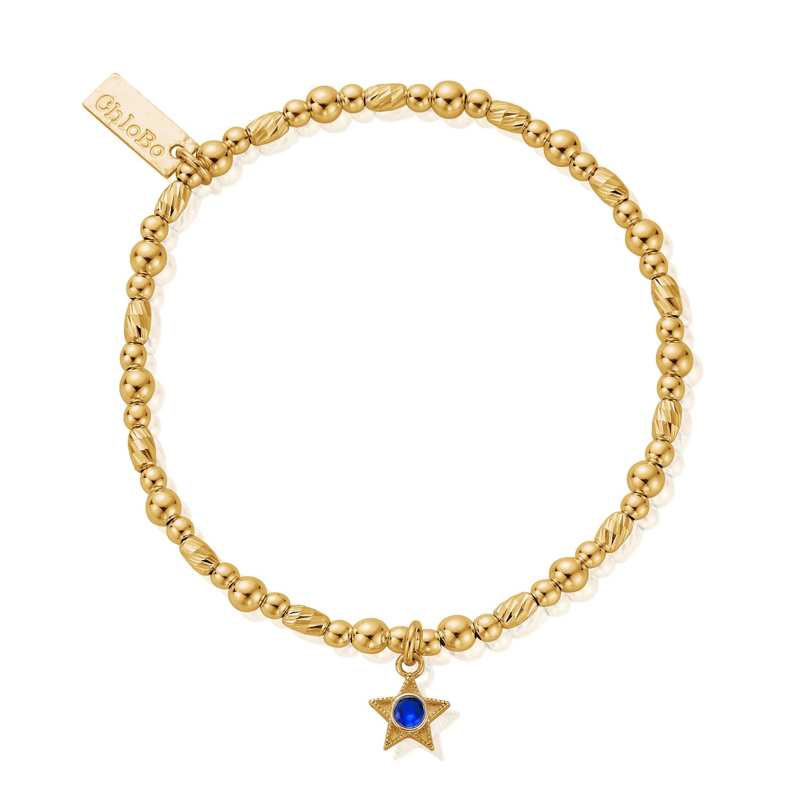 ChloBo GBBCB3497 September Birthstone Bracelet - 18ct Gold Jewellery