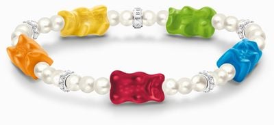 Thomas Sabo x HARIBO Multicoloured Goldbears Beaded Pearl Bracelet 15cm A2153-052-7-L15