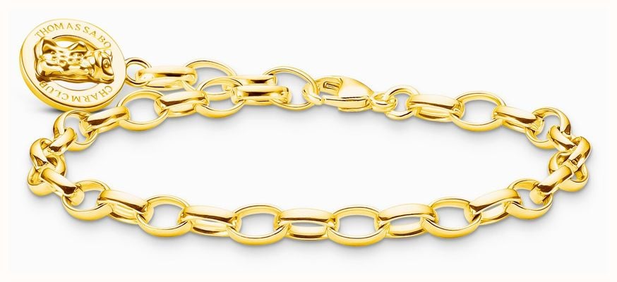 Thomas Sabo x HARIBO Goldbear Logo Gold-Plated Sterling Silver Charm Bracelet 15cm X0291-413-39-L15