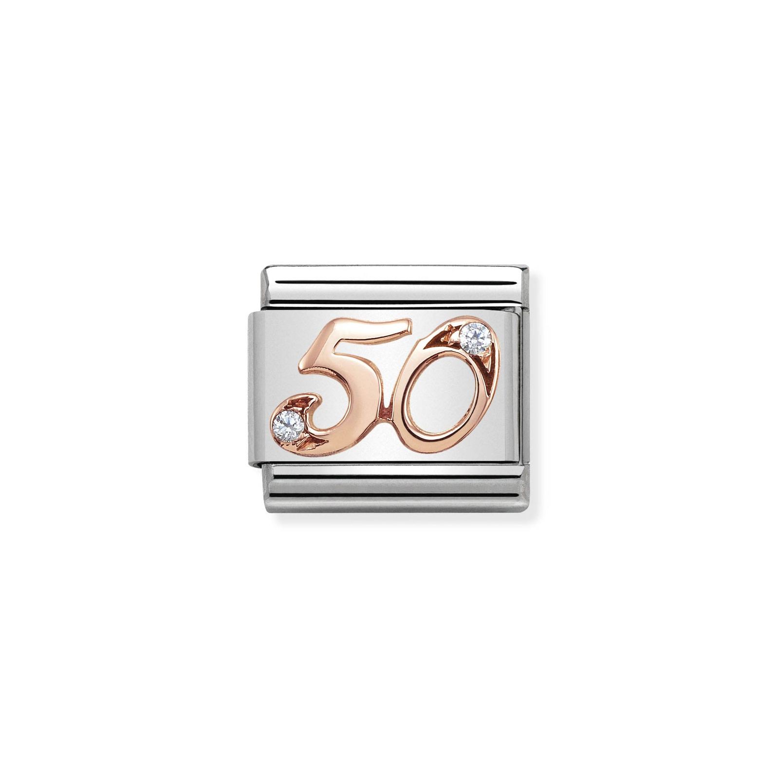 Nomination 430315/50 Classic 50 9ct Rose Gold & Steel Charm Jewellery
