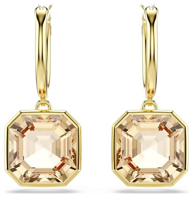 Swarovski 5731148 Millenia Drop Earrings Square Cut, Caramel Jewellery