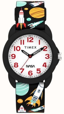 Timex NASA Kids Time Teacher (30mm) White Dial / Black Silicone Strap TW2Y59800