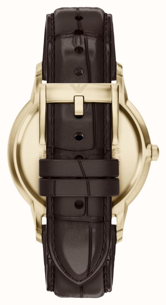 Emporio Armani Three-Hand Quartz (39mm) Brown Sunray Dial / Brown Leather Strap AR11824 - alternate view 2