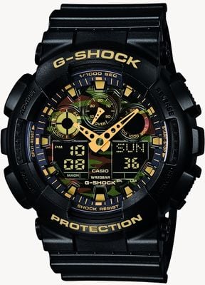 Casio G-Shock Chronograph Alarm Camouflage Dial GA-100CF-1A9ER