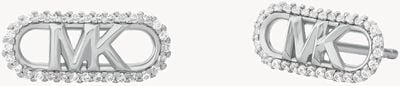 Michael Kors KOS MK Crystal-Set Sterling Silver Logo Stud Earrings MKC1657CZ040