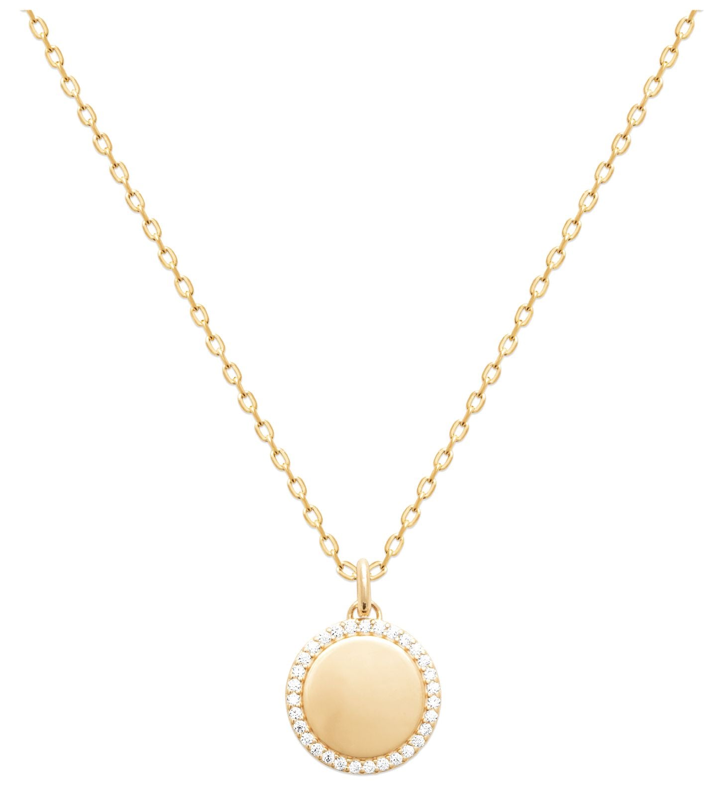 Burren Jewellery P1713 18k Gold Plated Disk Circular Pendant