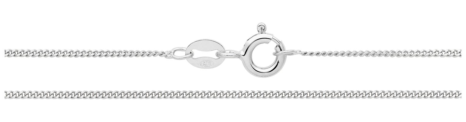 James Moore TH G1039/20 Silver Fine Curb Chain 20 Jewellery