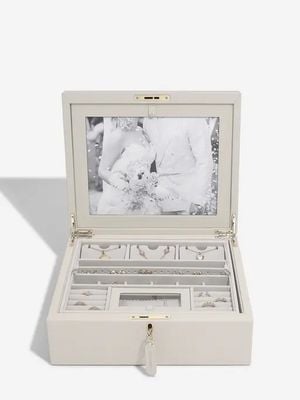 Stackers Medium Luxury Photo Jewellery Box Oatmeal 76986