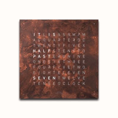 QLOCKTWO EARTH 45 CREATOR'S EDITION RUST (English) - White Lacquered QT4ENRT-UK