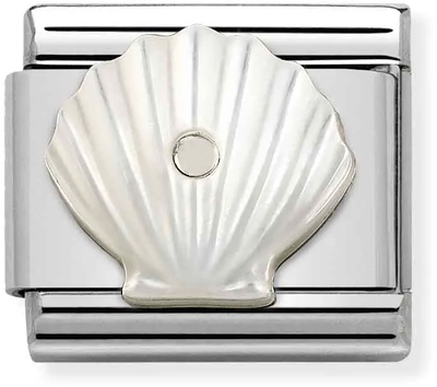 Nomination Classic Shell White Mother of Pearl Sterling Silver & Steel Charm 330509/11