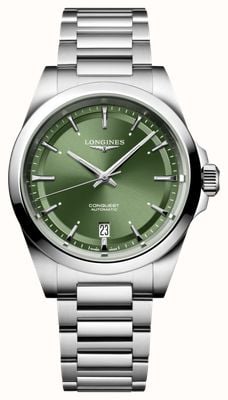 LONGINES Conquest Automatic (38mm) Green Sunray Dial / Stainless Steel Bracelet L37204026