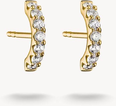 Thomas Sabo classic stud earrings gold plated with white stone H2378-M01-14