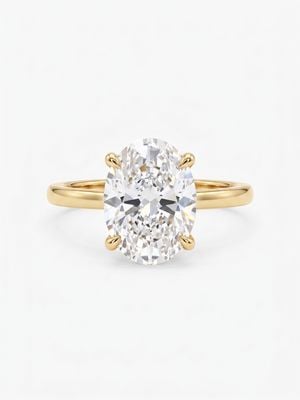 18ct Yellow Gold With 2ct Oval Lab Grown D-VVS2 Stones Diamond Ring J82605