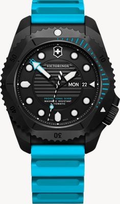 Victorinox Dive Pro Automatic (43mm) Black Dial / Blue Rubber Strap Watch 242071