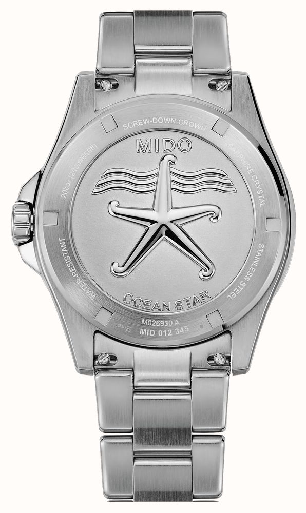 MIDO Ocean Star 200 Automatic (41mm) Textured Blue Dial / Stainless Steel Bracelet M0269301104100 - alternate view 2