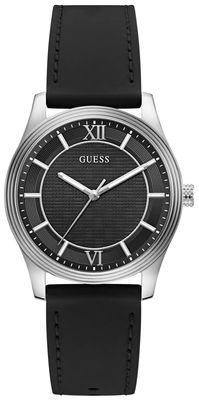 Guess Quentin Black Sunray Dial Black Silicone Strap GW1128G1