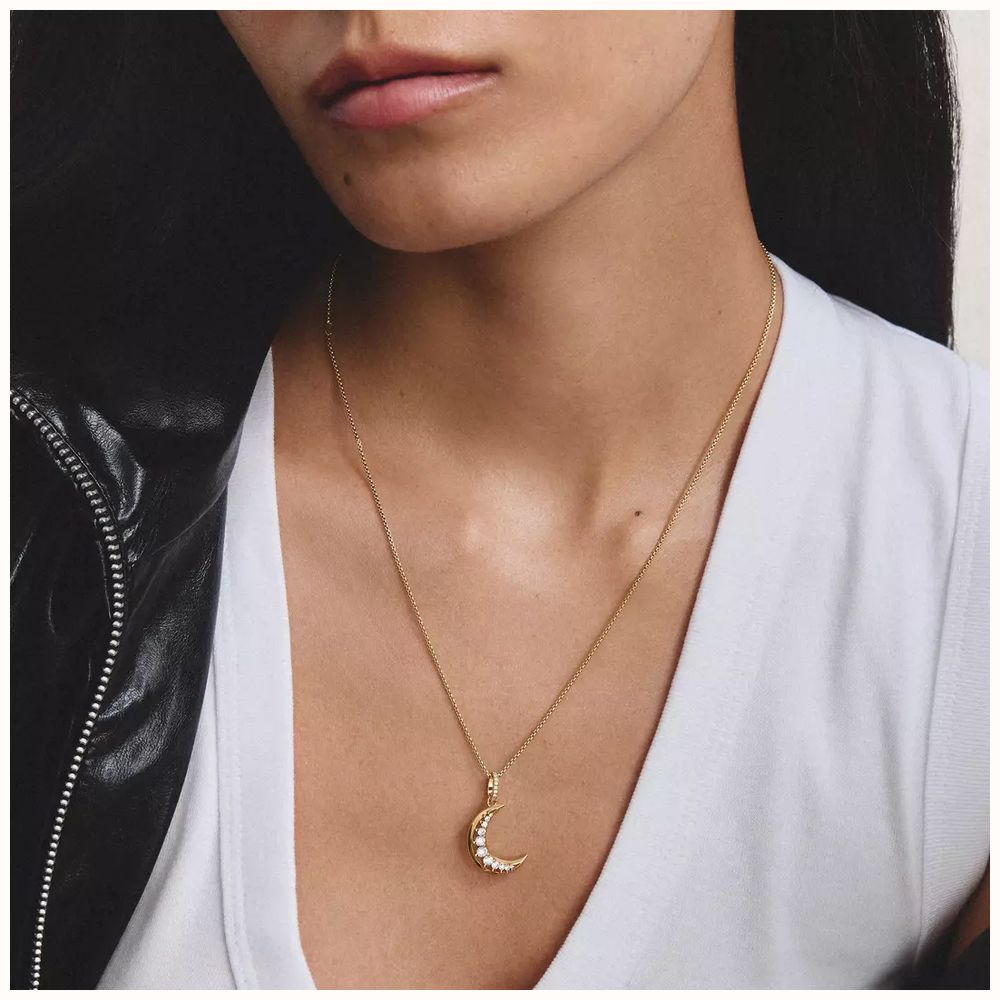 Thomas Sabo Moon Pendant with white zirconia PE1020-M01-14 - alternate view 3