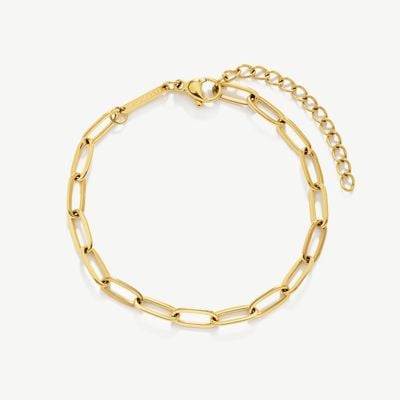 D.LOUISE Gold Tone Stylish Paperclip Bracelet GB-009