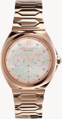 Olivia Burton Sports Luxe Lustre (36mm) Mother-of-Pearl Dial / Rose Gold-Tone Stainless Steel Bracelet 24000151